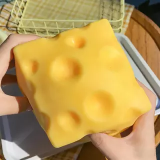 3PCS Square ชีส Pinch ความดัน Ball 2026 ใหม่ Decompress Relax Vent Ball สํานักงานตกแต่งบ้าน Viscous ช้า Rebound ของขวัญสําหรับผู้ใหญ่เด็ก