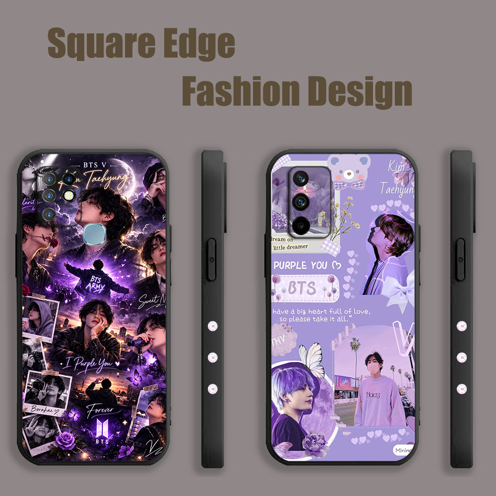 เคสสําหรับ iPhone 17 PRO MAX 17 AIR BTS Taehyung สีม่วงความงาม KZG02 เคสโทรศัพท์ขอบสี่เหลี่ยม