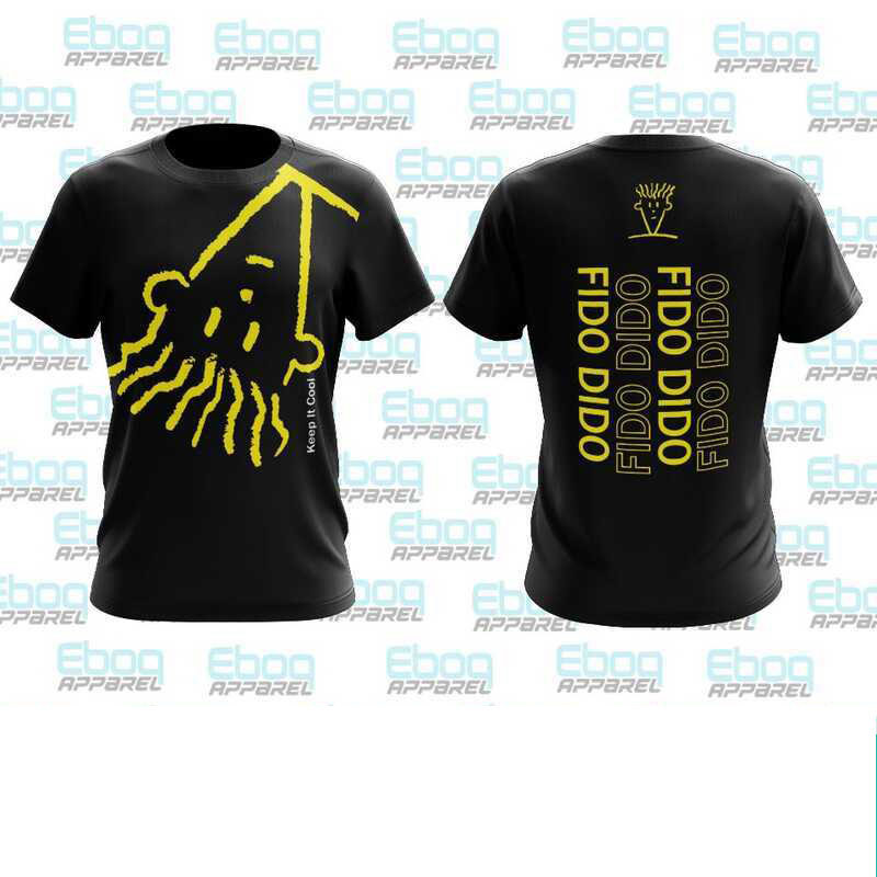FIDO DIDO 02 เสื้อยืดสีดํา AB Baju Fido Dido เสื้อยืดไมโครไฟเบอร์ Eboq ระเหิด