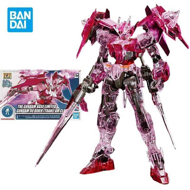 Bandai Original Gundam Model Kit Anime Figure HGBD 1/144 BASE LIMITED 00 DIVER TRANS-AM CLEAR Actio