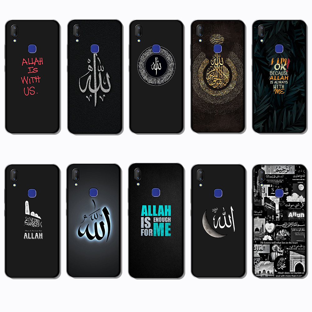 สําหรับ Vivo V5 V7 Plus V9 V11i V11 V15 Pro VS10 allah Slim Black Border TPU Soft Case | โทรศัพท์เปล