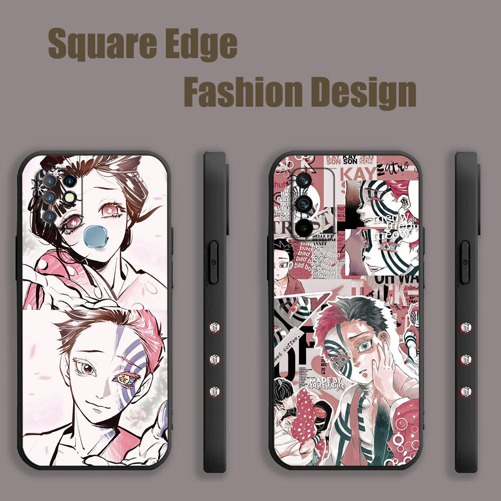 เคสสําหรับ iPhone 17 PRO MAX 17 AIR Demon Slayer Akaza X Koyuki YDB03 เคสโทรศัพท์ขอบสี่เหลี่ยม
