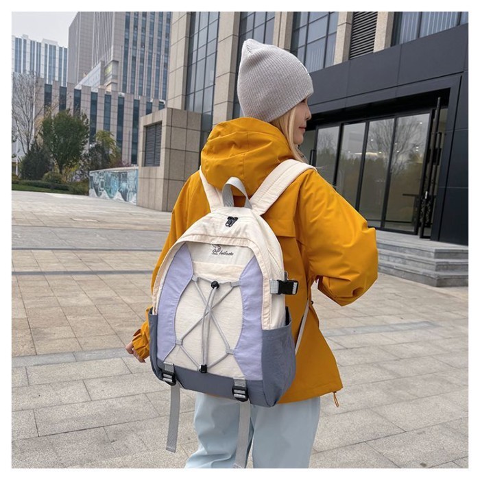Niche Nylon Stitching Contrast Color Waterproof Backpack Hiking Backpack
