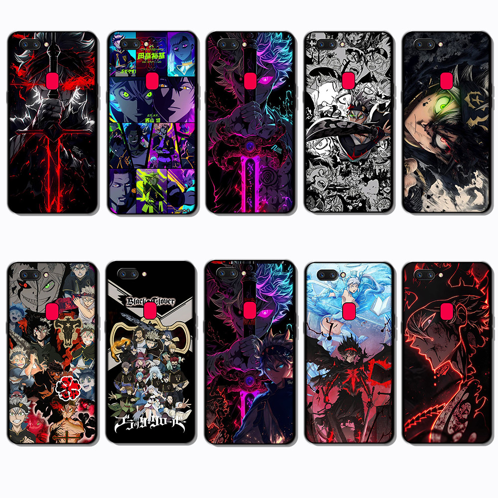 สําหรับ OPPO A1 A1K A3S A5 A5S A7 A8 A9 A11 Black Clover Classic Black Edge TPU Soft Case | Full Wra