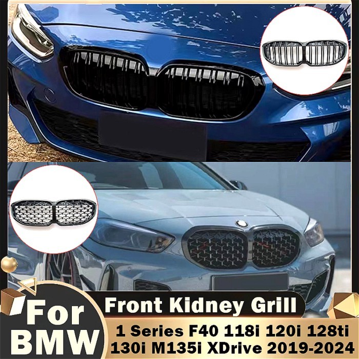 For BMW 1 Series F40 118i 120i 128ti 130i M135i XDrive 2019-2024 Front Kidney Grill Facelift Grille