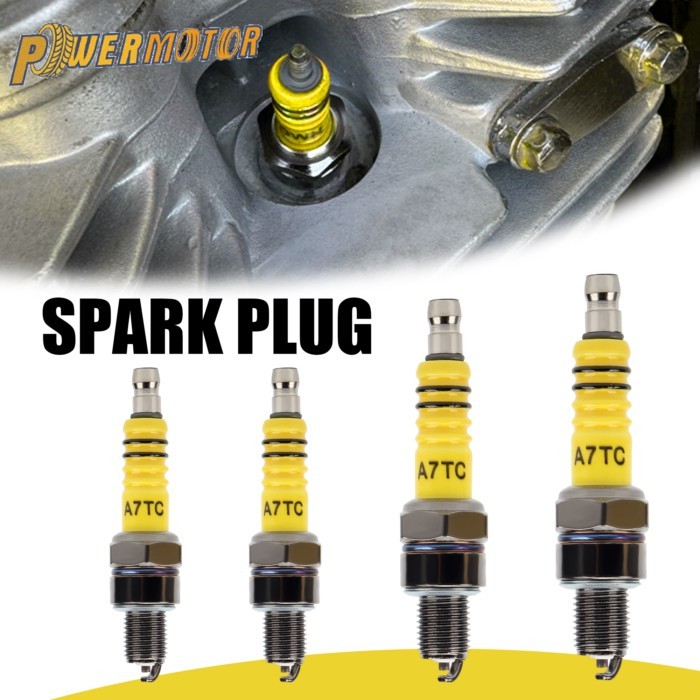 A7TC Motorcycle 3 Electrode 10mm Spark Plug For GY6 50CC 110CC 125CC 150CC ATV Scooter Dirt Bike Go