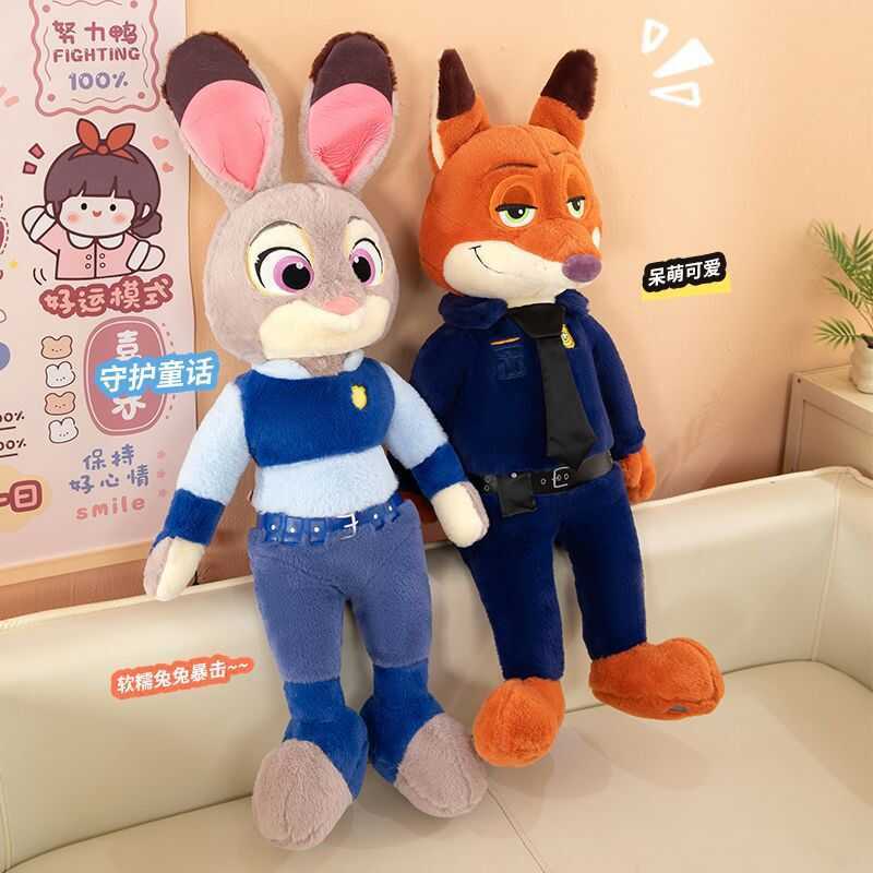 Crazy Animal City Fox Rabbit ตุ๊กตาของเล่นตุ๊กตา Fox Nick Rabbit Judy ตุ๊กตากระต่ายตํารวจเจ้าหน้าที่