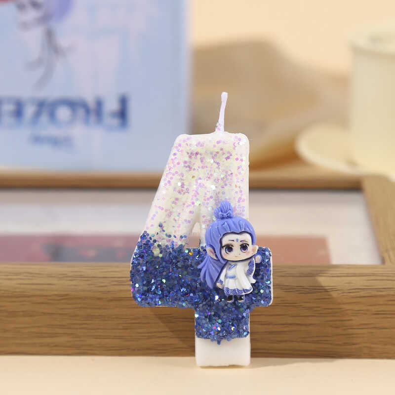 การ์ตูนการ์ตูน Awing จํานวนเทียนเด็กวันเกิด Theme บรรยากาศตกแต่งการจับคู่สีเทียน Creative เลื่อมเทีย