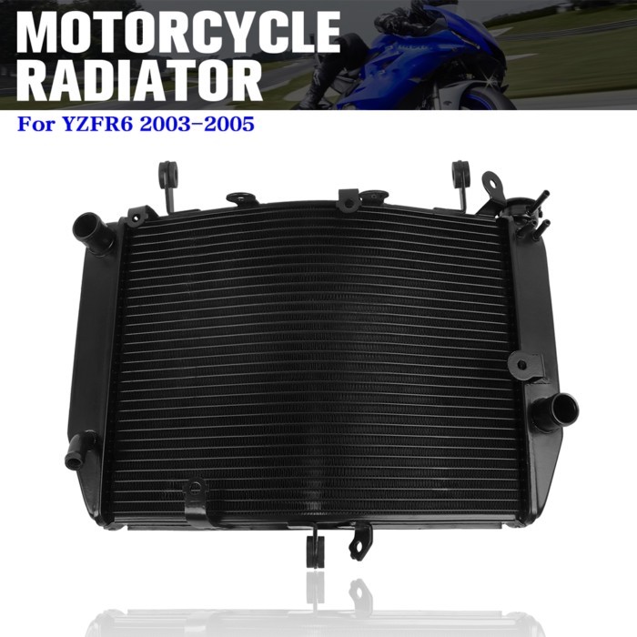 Motorcycle Aluminium YZFR6 Engine Radiator For Yamaha YZF R6 YZF-R6 2003 2004 2005 Cooler Coolant C
