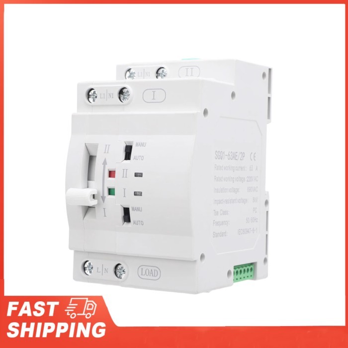 Double Power Automatic Transfer Switch SGQ1-63AE 2P 63A Generator Changeover Switch Double Power El