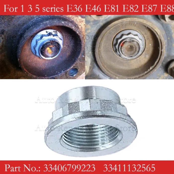 33406799223 33411132565 Double Hex Wheel Bearing Hub Nut M24x1.5mm For 1 3 5 series E36 E46 E81 E82