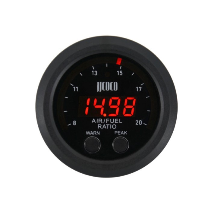 12V 52MM S-Serie Air Fuel Ratio Meter Ultra-Thin Round LED Digital Display with Wideband O2 Oxygen