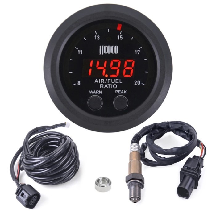 Universal 52MM S-Serie Air Fuel Ratio Gauge Ultra-Thin Round LED Digital Display with Wideband O2 O