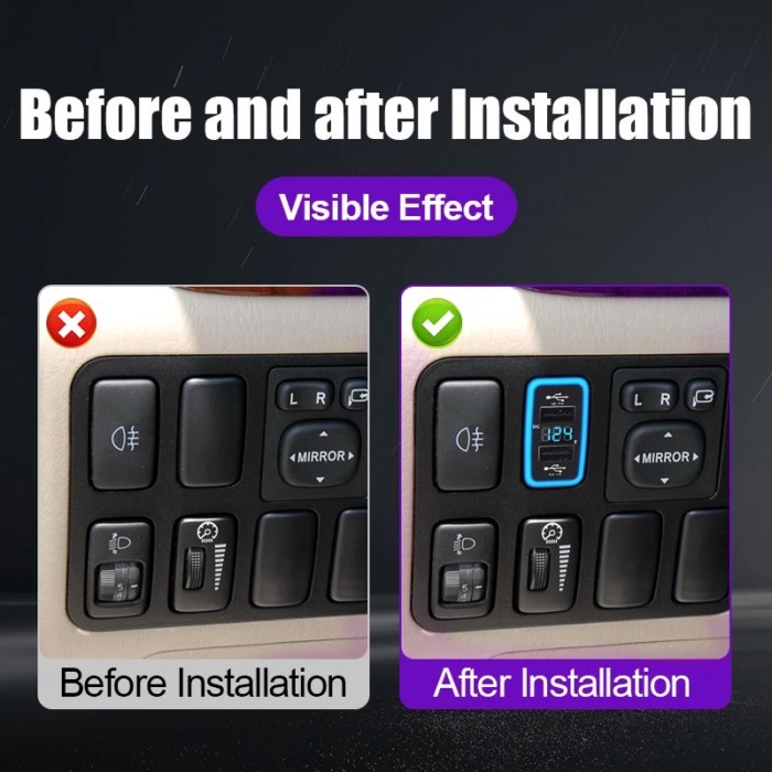 For Toyota Land Cruiser 100 Lc100 2003-2007 2006 Upgraded Accessories Fj100 Power Dual USB Port Fas