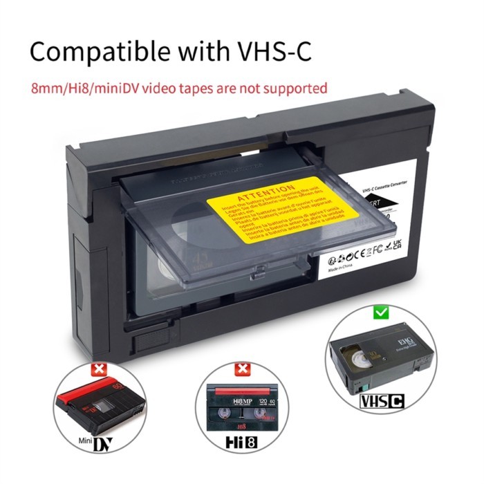 VHS-C Cassette Converter for JVC for RCA for Panasonic VHS to VHSC SVHS-C Cassette Adapter Not for