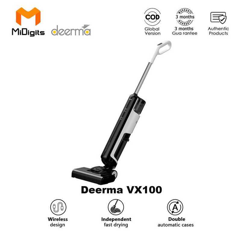 เครื่องดูดฝุ่นอัจฉริยะแบบเปียกและแห้ง Deerma VX100 สำหรับทำความสะอาดพื้นผิวหลากหลายประเภทในบ้าน
