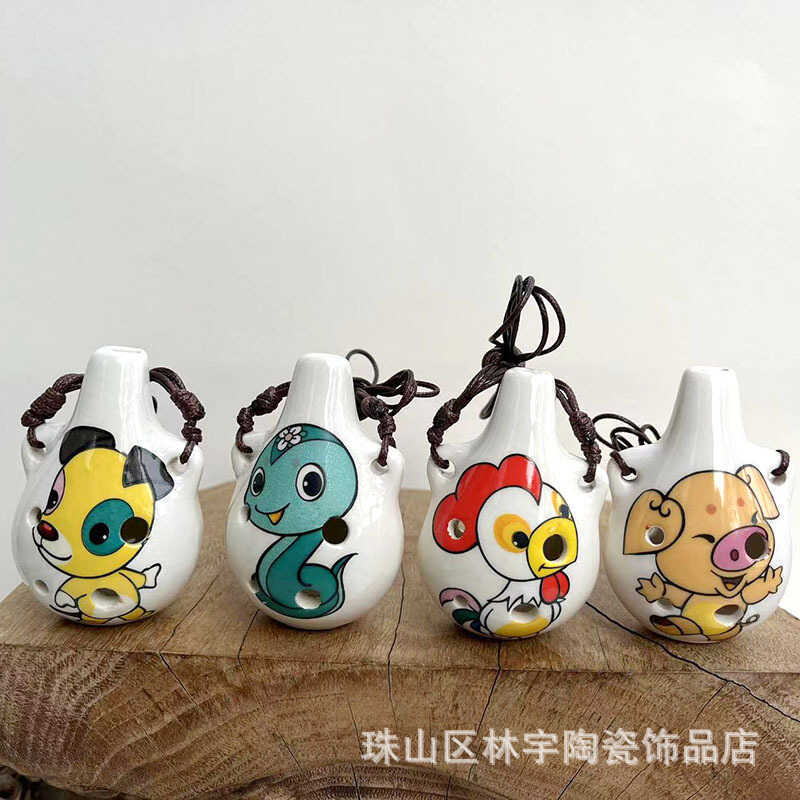 Zodiac Ocarina Scenery ของที่ระลึก 6 หลุม Ocarina