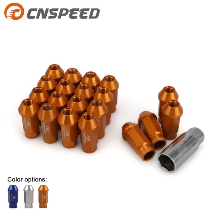 wheel lock Lug Nuts M12X1.5 Anti Theft HEX 19mm Racing car 20pcs Wheel Nuts  1 security key 7075-T6