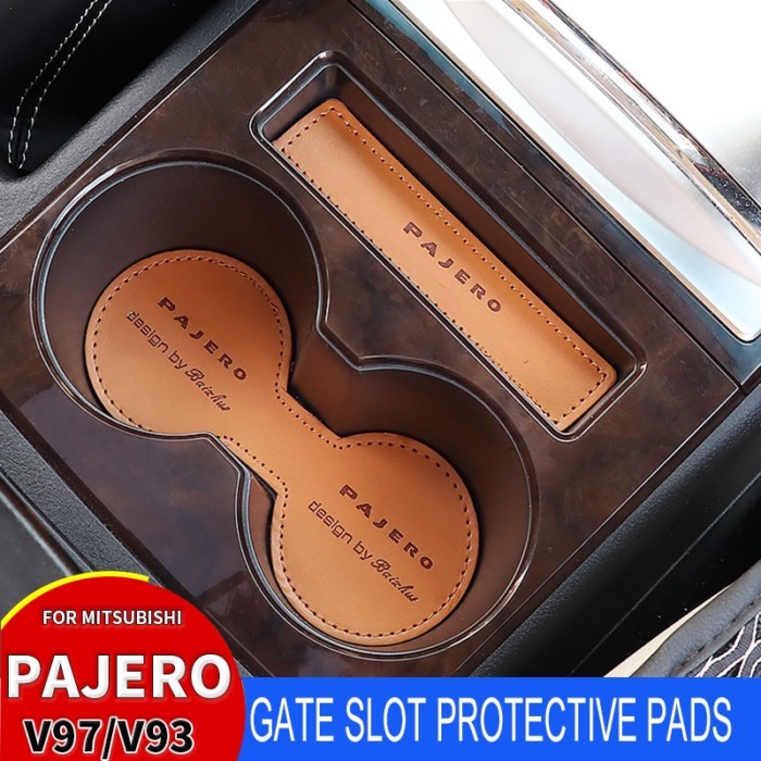 Car Door Slot Pad For Mitsubishi Pajero V97V93 Car Console Non-Slip Gate Slot Center Protective Cup