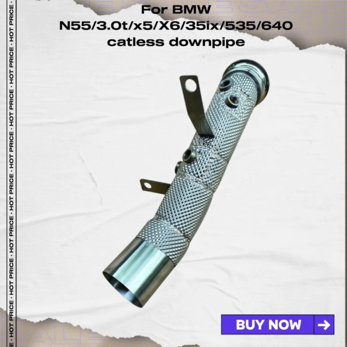 For BMW N55/3.0t Catless Downpipe X5/X6/35ix/535/640/F15/F16 High Performance Catalytic Converter w
