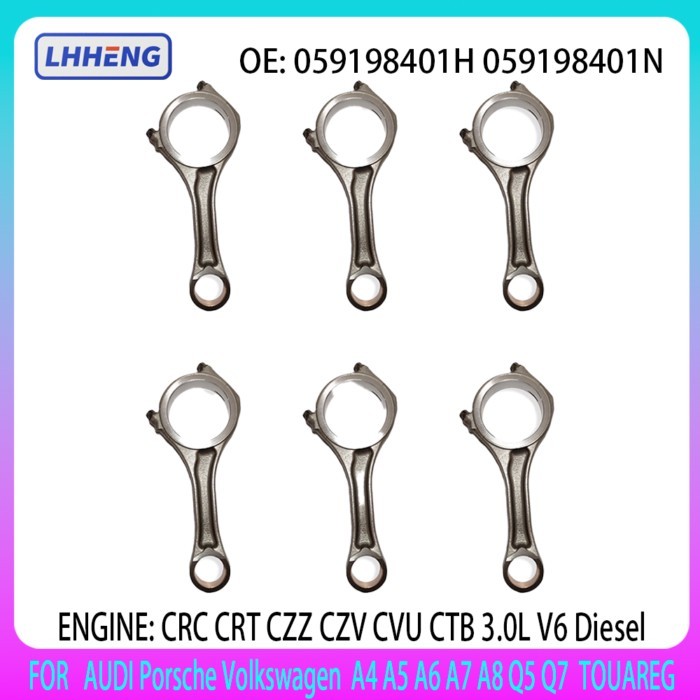 6X Connecting Con Rod FOR VW AUDI 3.0 TDI CAYENNE MACAN PANAMERA TOUAREG CRC CRT CZZ CZV CVU CTB A6