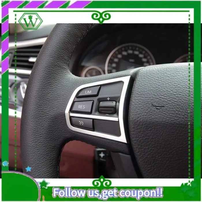 AC34-Fit For BMW F10 5 Series 525I 520I Car 2Pcs Left And Right Steering Wheel Button Cover Trim+1P