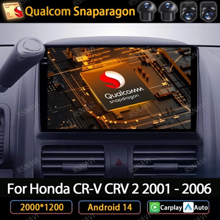 Android 14 Car Radio For Honda CR-V 2 CRV 2001 - 2006 Multimedia Stereo Video Player GPS NAVI Carpl
