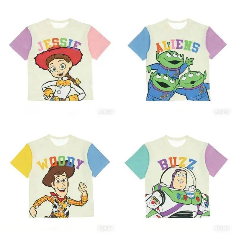 Toy Story ฤดูร้อน เสื้อยืดเด็ก Buzz Lightyear และ Woody เครื่องแต่งกายสำหรับครอบครัว