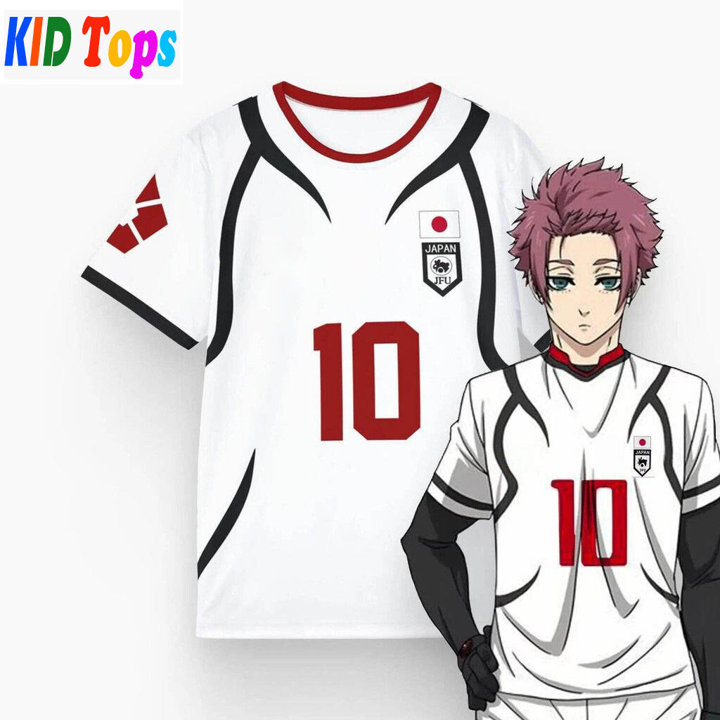 [ชื่อที่กําหนดเอง] Blue Lock Sae Itoshi เสื้อเล่นตามบทบาทเสื้อกีฬาเด็กเด็ก Gilr เสื้อฟุตบอลดูดซับเหง