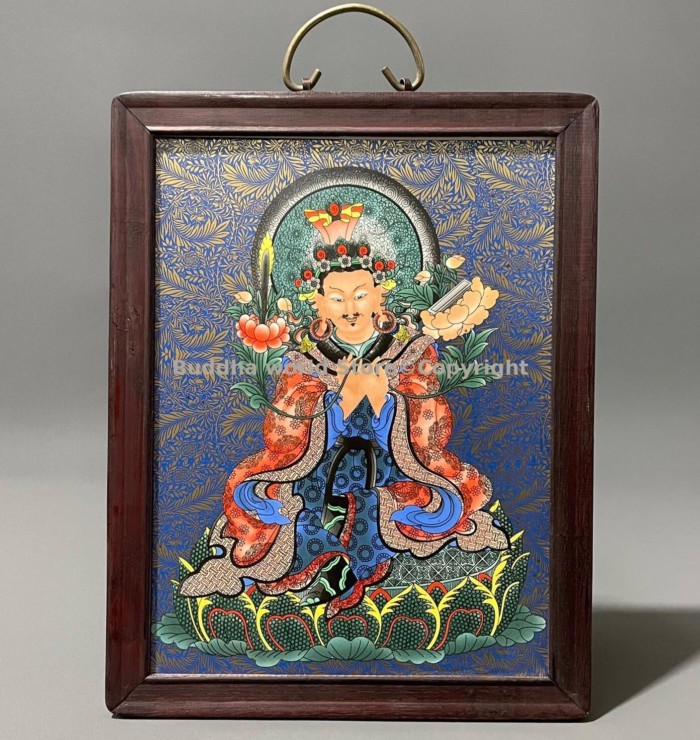 Tibetan Buddhism Padmasambhava Guru Rinpoche Enamel porcelain buddha statue hanging painting HOME T