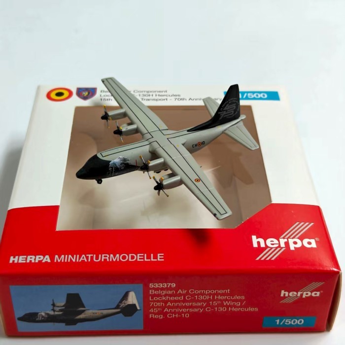 1: 500เฮอร์ปา533379เบลเยียม Space Force Rockheed C-130H Hercules เครื่องบินรุ่น Out of Print Model L