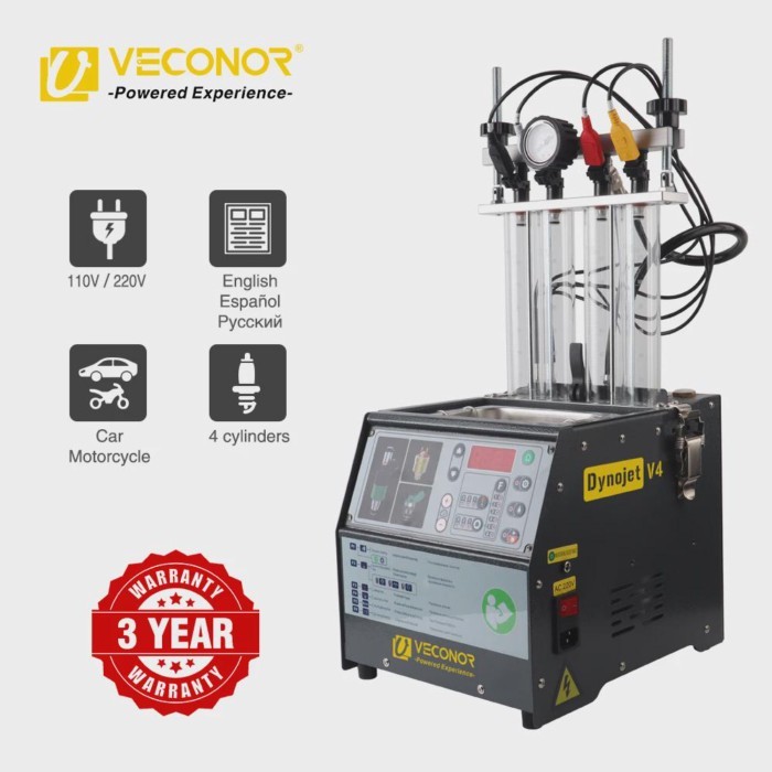 Intelligent Car Fuel Injector Cleaner & Tester Cleaning Machine Injector Ultrasonic Cleaner 4-Cylin