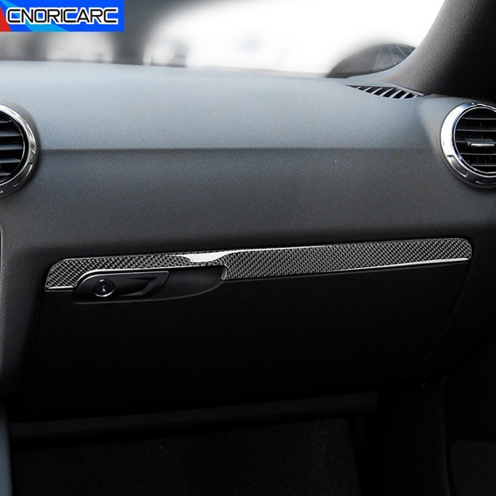 Dashboard Co-pilot Storage Glove Box Trim Cover Strip Carbon Fiber For Audi TT 8N 8J MK123 TTRS 200