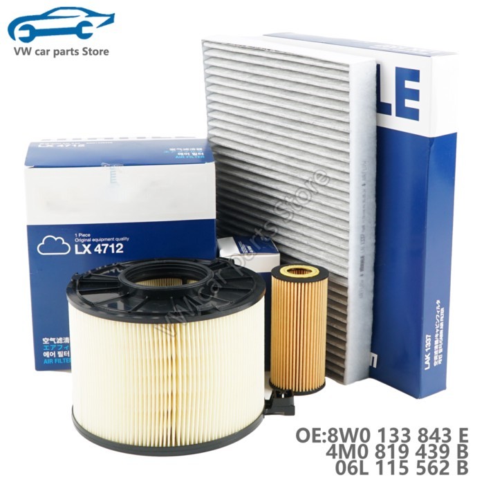 8W0133843E, 4M0819439b, 06L115562B Air conditioner filter, oil filter, air filter set for Q5 A4  A5