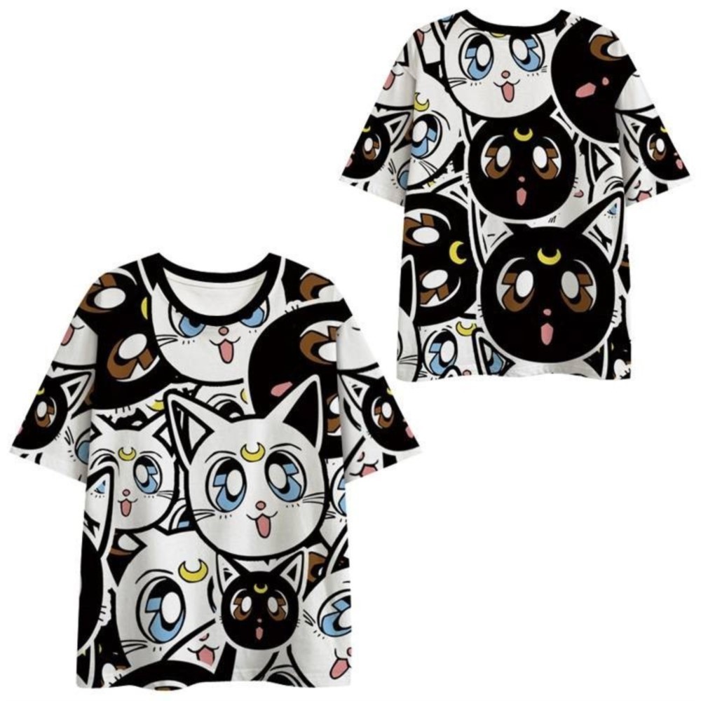 เสื้อยืดคอสเพลย์เซเลอร์มูน แบบ 3D พิมพ์ แขนสั้น O-คอ สไตล์อะนิเมะ สำหรับทุกเพศ