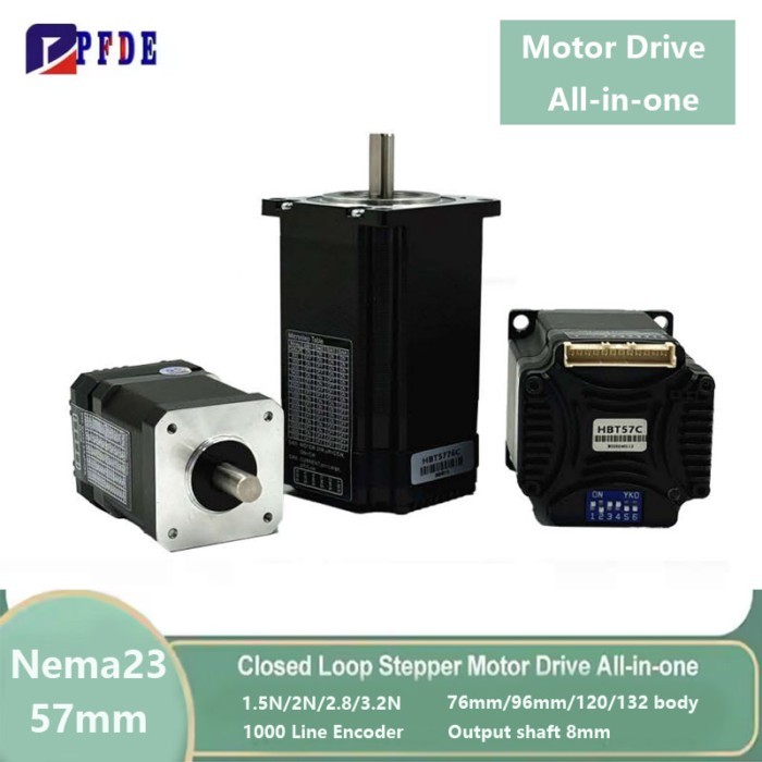 Nema23 Closed Loop Stepper Motor Integrated Drive All-in-one 57 Motor Encoder DC24-55V Hybrid Servo
