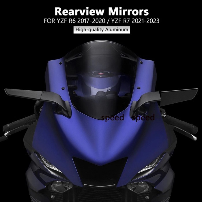 New CNC Aluminum Rearview Mirror For YAMAHA YZF R6 YZF R7 YZF R7 World GP 60th Anniversary Wing Inv