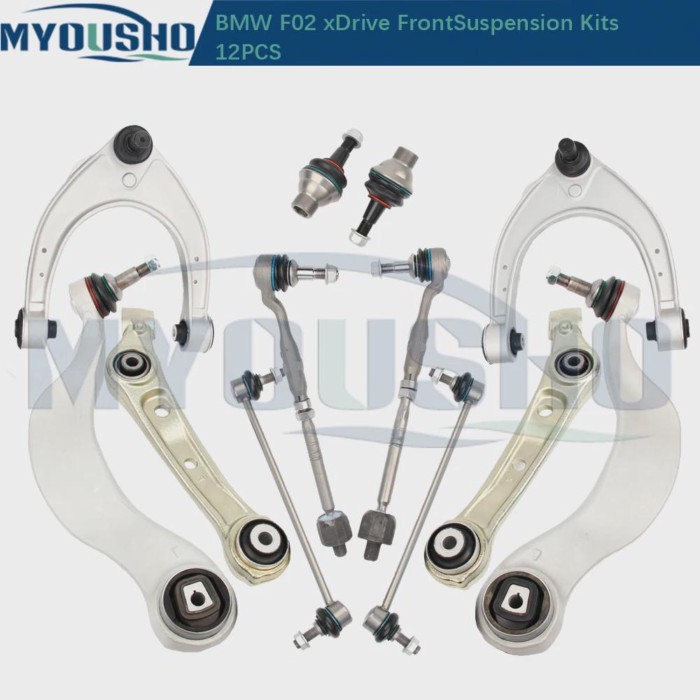 Myousho 12pcs Control Arm Ball Joint Stabilizer Link Tie Rod Kits For BMW 5 7 Series Gran Turismo F