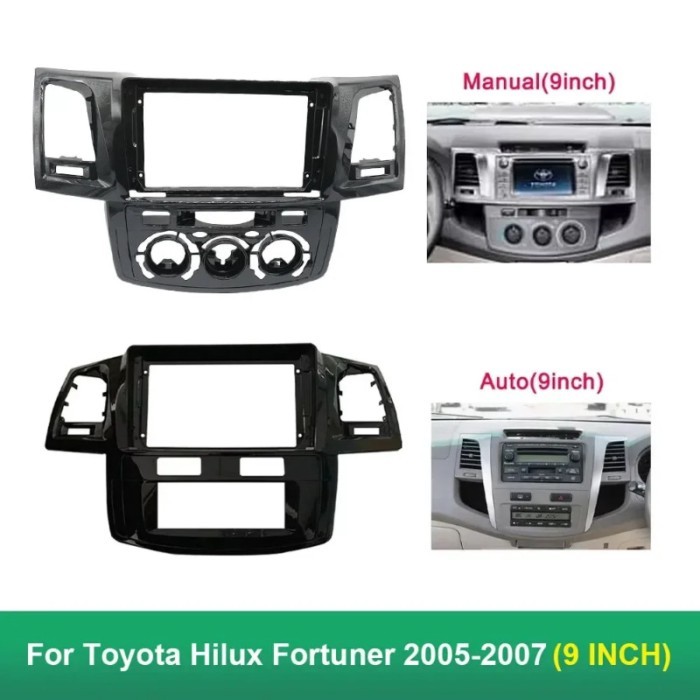 9 inch Car DVD Frame Audio Dash Trim Kits Facia Panel Radio Player screen 2 Din  For Toyota Hilux F