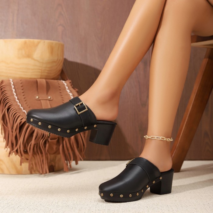 New Style Vintage Studded Personalized Shoes For Lady