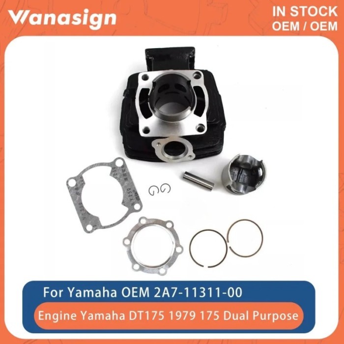 Motorcycle Cylinder 66mm Piston Gasket Top End Rebuild Kit For Yamaha DT175 DT175H DT175G 1978-1981