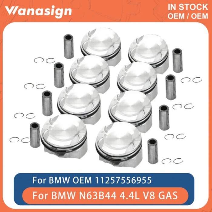 Engine 8x Pistons With Rings Kit Φ89mm Fit 4.4 L For BMW M5 M6 X5 X6 M E70 F10 F12 N63 N63B44 4.4L