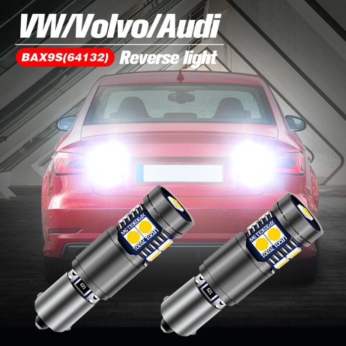 2x LED Backup Light Blub Reverse Lamp BAX9S 64132 H6W Canbus No Error For Audi A3 2014-2017 S3 VW P