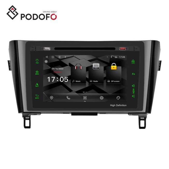 Podofo Car DVD Player 10.1 Inch Android Car Radio 8 Core 2+32GB CarPlay Android Auto For NISSAN X-T
