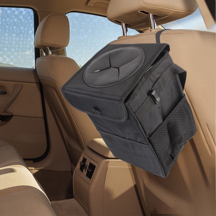 Storage Bag Car Trash Bin Car Trash Can Bin Waterproof Hanging Vehicle Garbage Dust Case Foldable