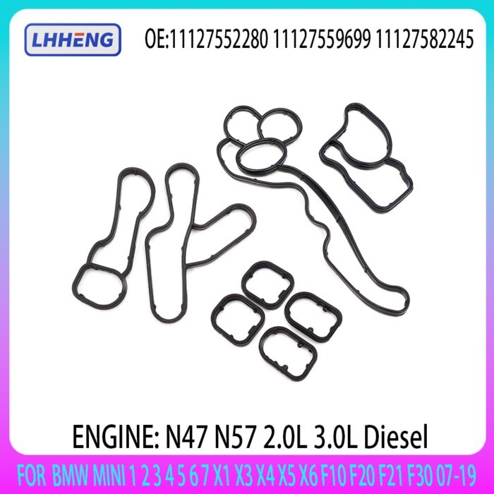 OIL COOLER GASKET SEAL FOR BMW MINI N47 N57 2.0L 3.0L Diesel 1 2 3 4 5 6 7 X1 X3 X4 X5 X6 F10 F20 F