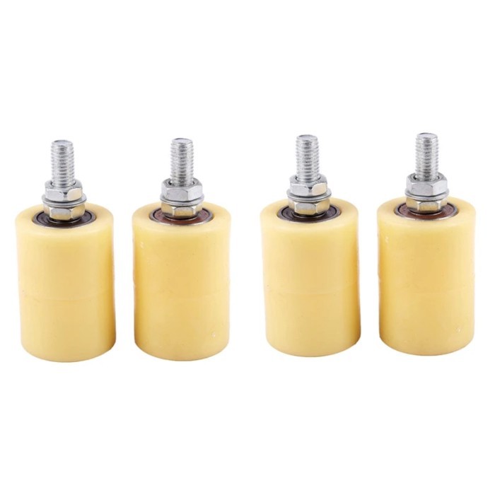 4PCS 50X70mm PP Steel Flat Roller Bearing Guiding Wheel 6201 M12 Screw For Electric Door Sliding Ga