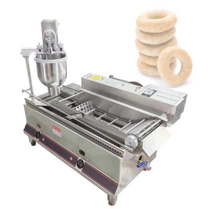 Automatic Double-Row Donut Making Machine Gas Electric Assembly Line Fryer Sweets Forming Machine F