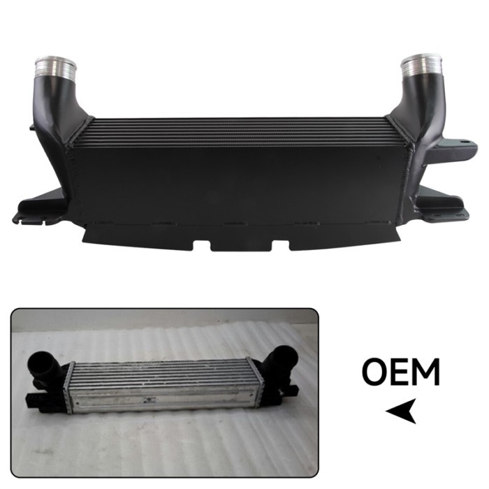 Silver/Black Competition Intercooler Bolt On Performance Tuning For EVO1 Ford Mustang EcoBoost 2.3L