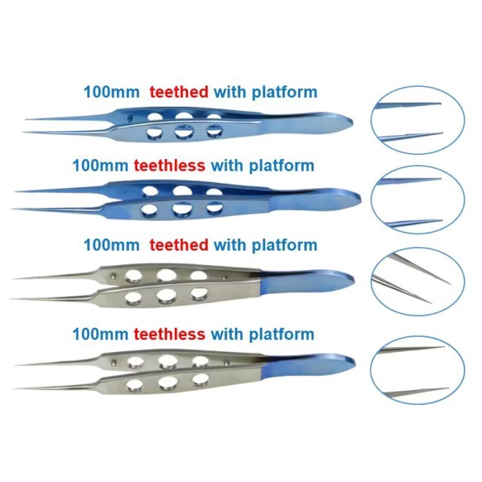 Titanium Alloy Dovetail Forceps Platform Tweezers Forceps Ophthalmic Forceps Ophthalmic Instrument